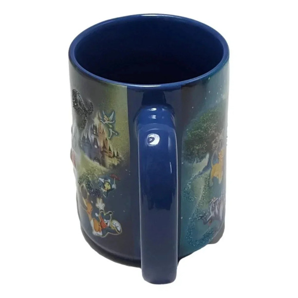 Walt Disney World Theme Park Mug Where Magic Mug Blue 3D with Glitter - Picture 5 of 8